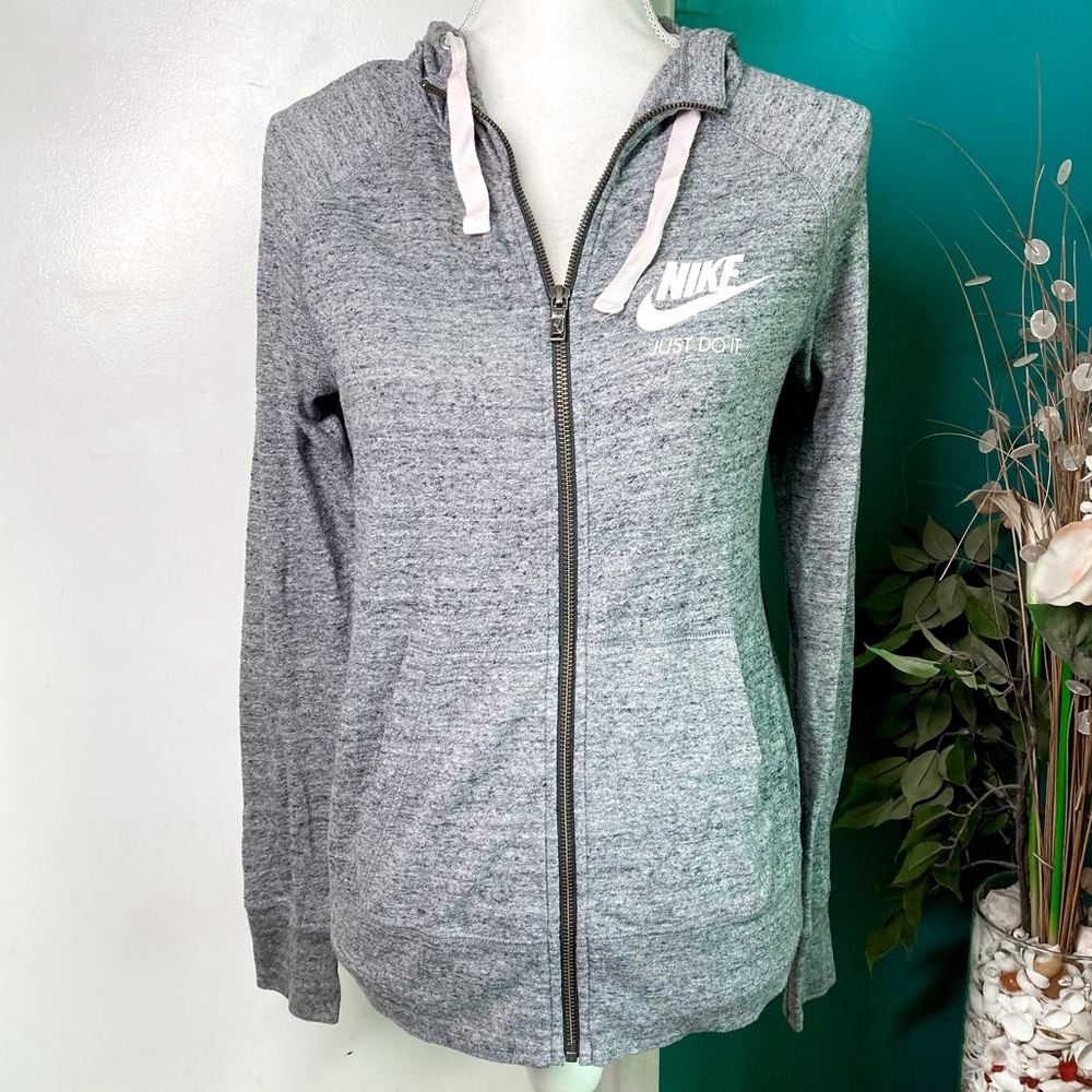Nike Light Gray Heather Zip Up Jacket S